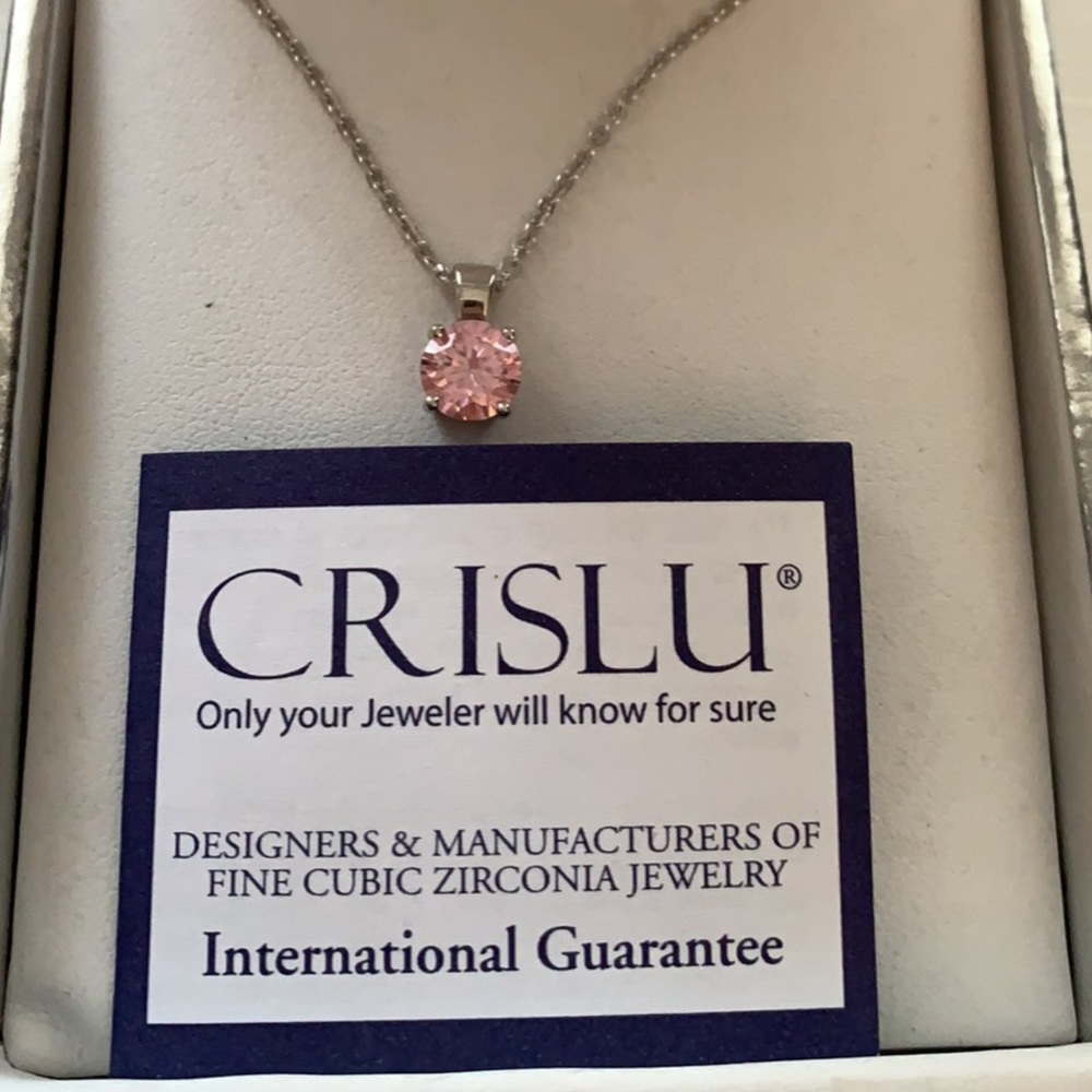 NEW- .5cttw necklace with pink stone
